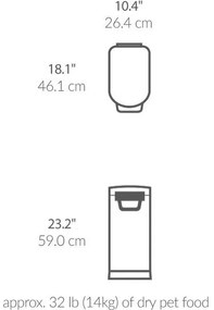 Simplehuman Száraz takarmány tároló biztonsági zárral 30 l, matt fekete, 30 l
