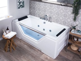 Fehér whirlpool masszázskád 170 x 80 cm GRENADA Beliani