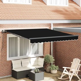 Behúzható napellenző Fekete 300 x 250 cm Poliészter és acél