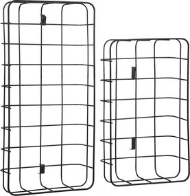 GRID két emeletes fém tároló, fekete 33 cm