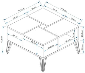 Dohányzóasztal Nirvy (fehér + arany). Akció -20%. 1107850