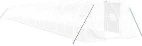 vidaXL fehér acélvázas melegház 72 m² 24 x 3 x 2 m