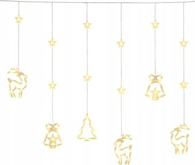 Led Karácsonyi Fényfüzér, 138 Led, Meleg Fehér Fény, Ablak Dekoráció