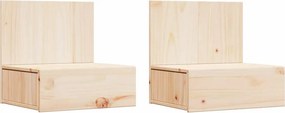 vidaXL Éjjeli asztal 2 pcs Barna 42 x 32,5 x 40 cm Tömör fenyőfa