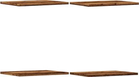 vidaXL 4 db antik fa színű szerelt fa könyvespolc 40 x 30 x 1,5 cm