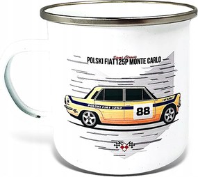 Fém Zománcozott Retro Bögre Lengyel Fiat 125P Monte Carlo Klasszikus