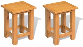 2 db tömör tölgyfa kisasztal 27 x 24 x 37 cm