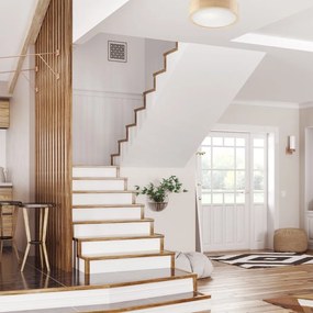 Világosbarna mennyezeti lámpa üveg búrával ø 27 cm Eveline – LAMKUR