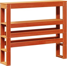 vidaXL viaszbarna tömör fenyőfa fejtámla polcokkal 100 cm