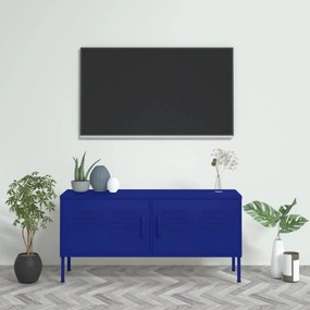 tengerészkék acél TV-szekrény 105 x 35 x 50 cm