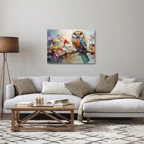 Üveg kép - Festett bagoly (70x50 cm)