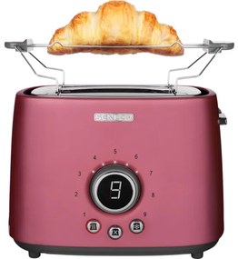 Sencor - Kétnyílásos kenyérpirító melegítőrácssal 1000W/230V rózsaszín