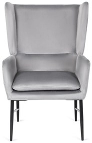 Fotel Szürke Bársony Kárpitozással. ANDRES