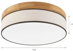 Brilagi - BELLADONNA LED mennyezeti lámpa LED/36W/230V, átm. 40 cm, krémszín/tölgy