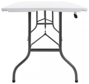 fehér HDPE összecsukható kerti asztal 180 x 72 x 72 cm