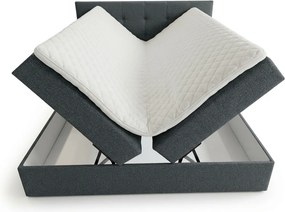 Kárpitozott boxspring ágy DIRELIS VIBE 140x200 cm sötétszürke Matrac: Bonell rugós matrac