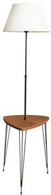 Fehér-natúr színű állólámpa textil búrával (magasság 147 cm) – Opviq lights