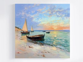 Poszter Tájkép Tenger Tengerpart Hajók Vitorlások Nyugat 40x40