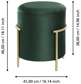 Eglo 424136 - Taburet MASHIKE 46x41 cm zöld/arany