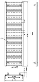 Bruckner - Fürdőszoba radiátor ALBRECHT 547W/230V 50x157 cm fehér