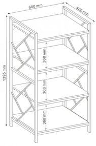 Tablo R4 140cm Könyvespolc Tölgy - Sötétbarna