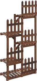 vidaXL tömör fenyőfa virágtartó állvány 60 x 25 x 130 cm