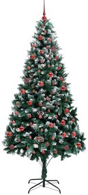 Mű karácsonyfa 300 LED-del Zöld 210 cm PVC és Acél és Műanyag
