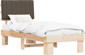 vidaXL Ágykeret Kárpitozott Fejtámlával Tópszínű 80 x 200 cm