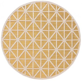 In- &amp; Outdoor Rug Orion Yellow ø 200 cm round
