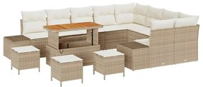 Kerti Kanapé Szett 12 pcs Beige és krém 110 x 55 x 71 cm