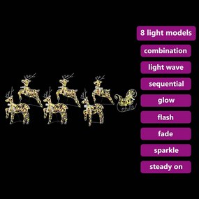 LED rénszarvasok 40 LED-del 7 pcs Többszínű PET