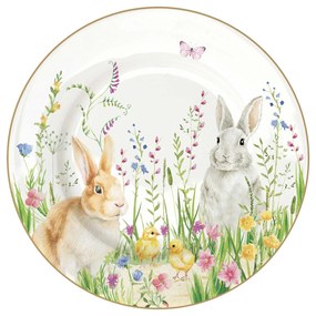Húsvéti nyuszi mintás porcelán desszertes tányér Happy Easter