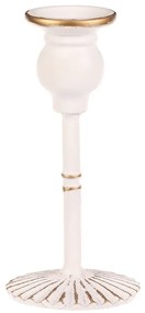 Fém gyertyatartó kúpos gyertyához 17 cm, fehér, 17 cm