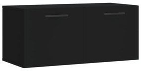 Fekete szerelt fa faliszekrény 80 x 36,5 x 35 cm