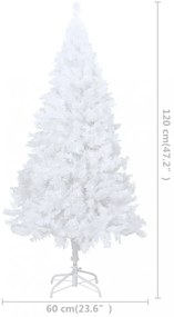 fehér PVC műkarácsonyfa vastag ágakkal 120 cm