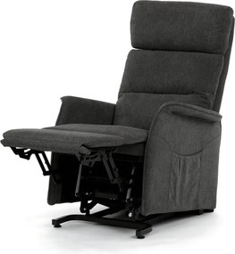 Relaxační křeslo, elektrické kabelové ovládání, šedá, látka, TV-L8960 GREY2