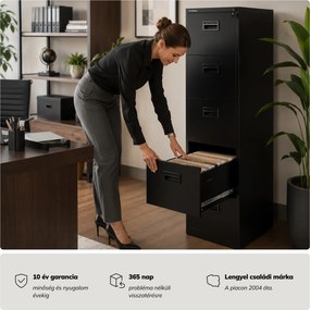Fém kartotékszekrény fekete: SARA V5, 460 x 1625,5 x 600 mm