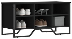 fekete szerelt fa cipőszekrény 90 x 38 x 45,5 cm