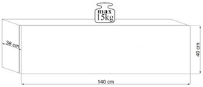 Falra Szerelhető TV Állvány Fényes Fehér/Matt Fehér Színben. Led világítással. RTV Vivo LE (VI-3) 140