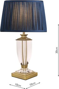 LAURA ASHLEY 3688771-Q CARSON Kristály Asztali lámpa Antik sárgaréz, Fehér B22 IP20