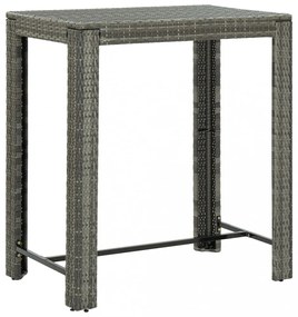 7 részes szürke polyrattan kültéri bárszett párnákkal