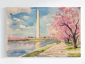 Canvas Város Washington Usa Obeliszk Emlékmű Tavasz 120x80