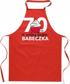 Konyhai Kötény piros Születésnap 70 éves Muffin Női Ajándék FA_465_cw