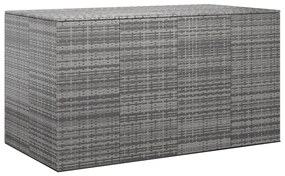 vidaXL szürke polyrattan kerti párnatartó doboz 194 x 100 x 103 cm