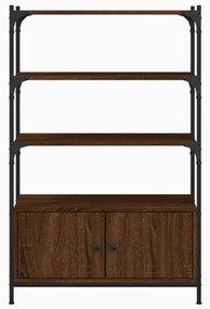 3 szintes barna tölgy szerelt fa könyvespolc 70 x 30 x 109,5 cm