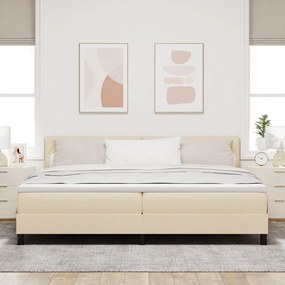 vidaXL Box Spring Ágy Matraccal &amp; LED Krém 200x200 cm Szövet