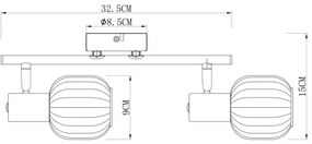 Globo 54801-2 - Spotlámpa AKIN 2xE14/40W/230V