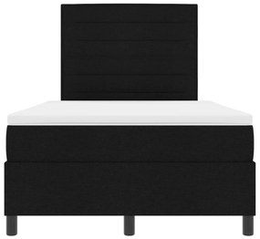 Box Spring Ágy Matraccal Fekete Kis Kétszemélyes Szövet