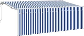 vidaXL Behúzható napellenző Kék és Fehér 400 x 200 cm