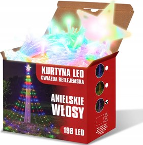 Betlehemi Csillag Angyal Haj Lámpa Függöny Karácsonyfa 198 Led